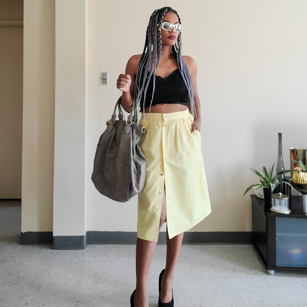 Vintage Button down Skirt, Fits 6